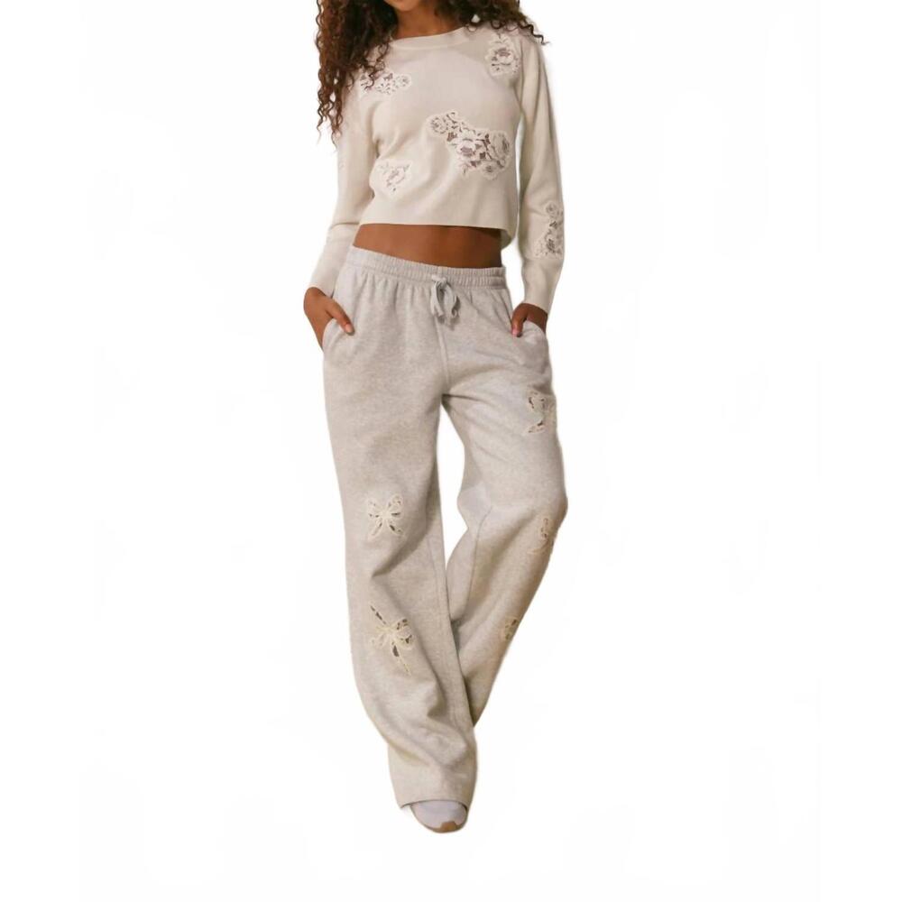 NEW LOVESHACKFANCY elma sweatpants in heather grey